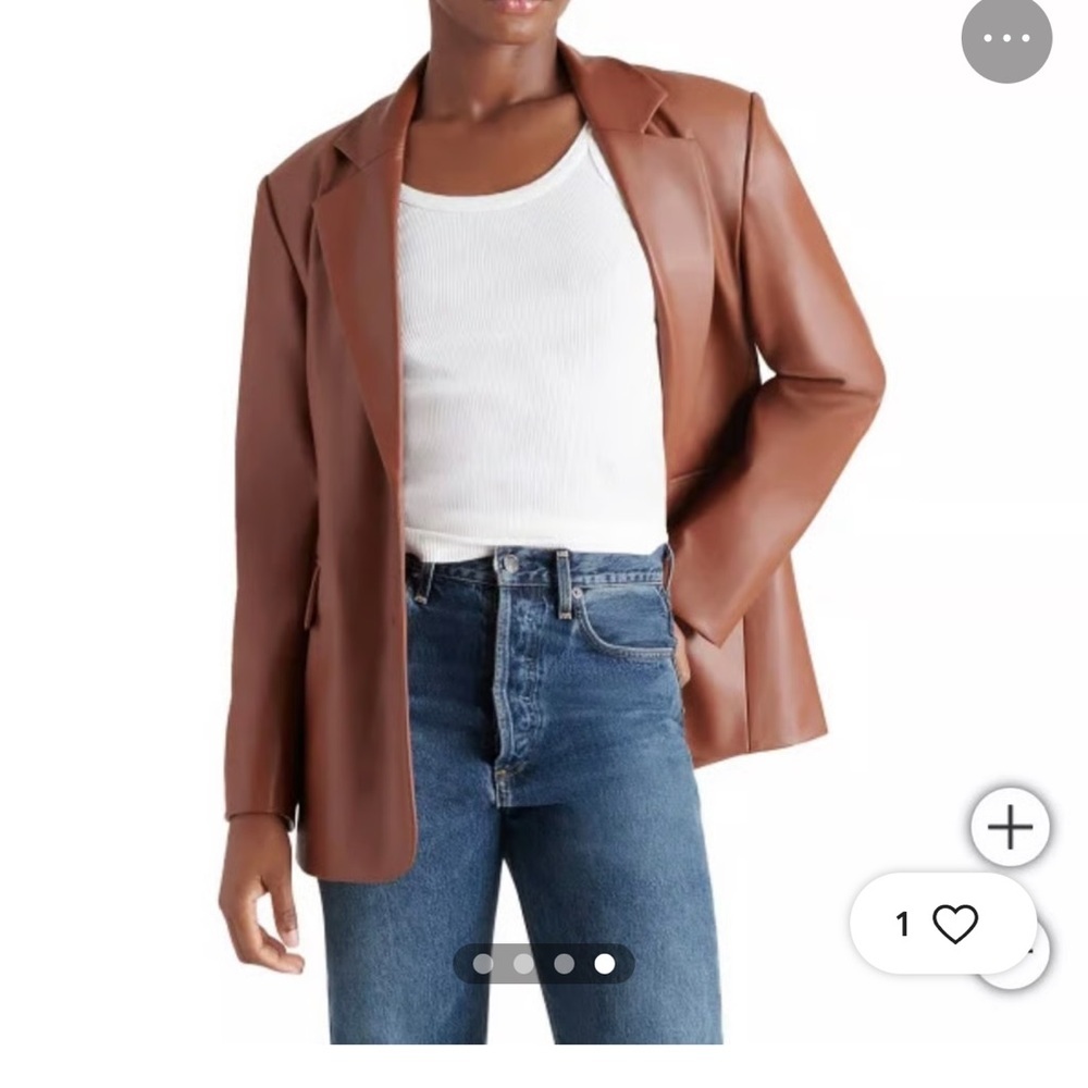 NWT Steve Madden Ladies' Faux Leather Blazer - Picture 4 of 8